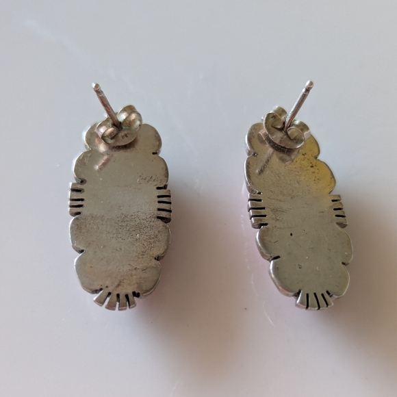 Vintage Native American Pink Mother of Pearl Earrings - Picture 8 of 8